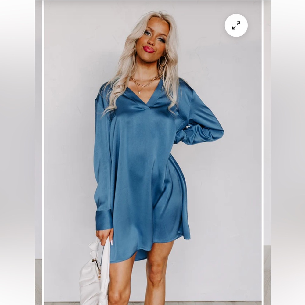 Impressions Blue Shift Dress